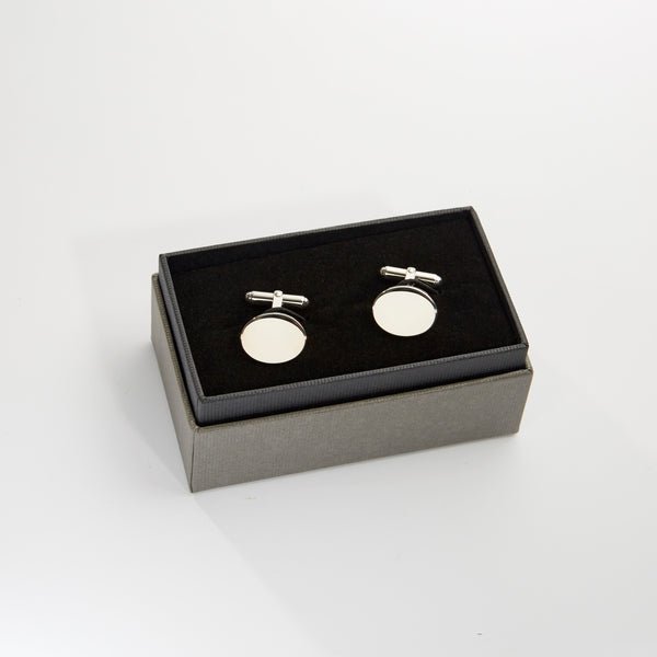 Plain Oval Sterling Silver Cufflinks - Carrs Silver - EB London