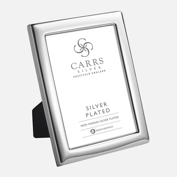 Carrs Silver classic plain silver plated photo frame with black velvet back, portrait or landscape display, available in multiple sizes