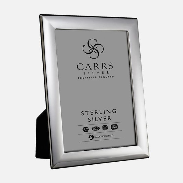 Plain Sterling Silver Photo Frame With Black Wood Back - Carrs Silver - EB London