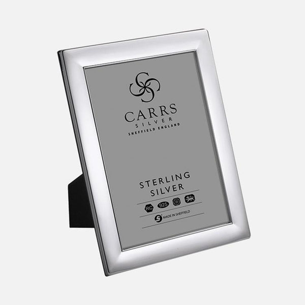 Plain Sterling Silver Photo Frame With Wood Back - Carss Silver - EB London