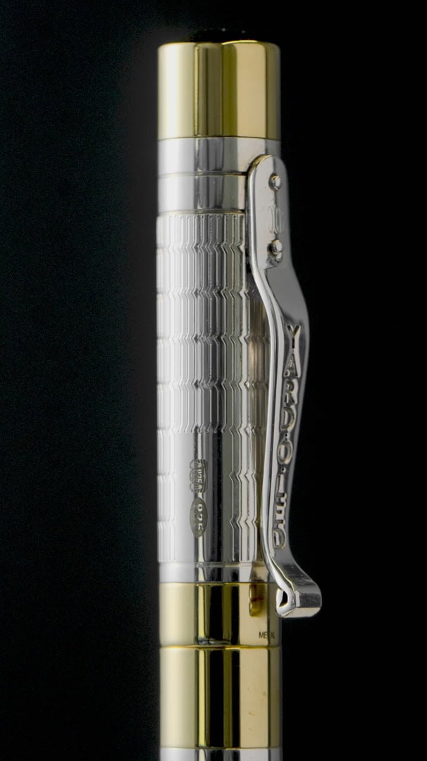 Yard-O-Led - Pocket Honeycomb Fountain Pen - Sterling Silver - EB London