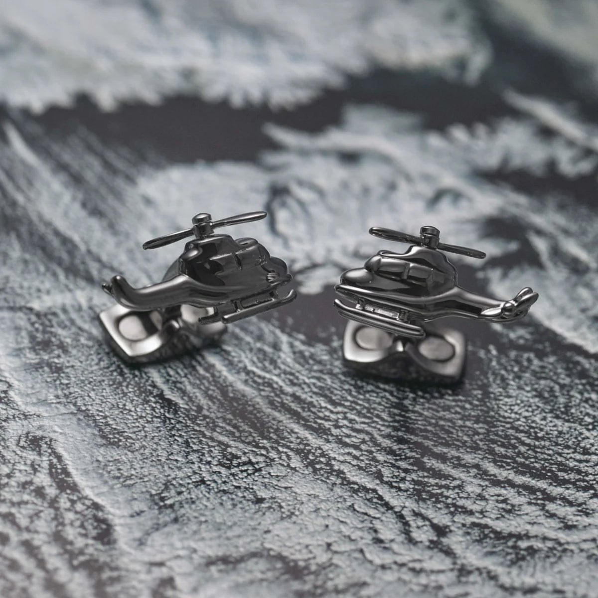Rhodium Helicopter Cufflinks – Deakin & Francis