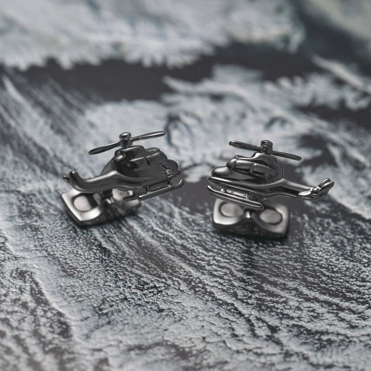 Rhodium Helicopter Cufflinks – Deakin & Francis - EB London