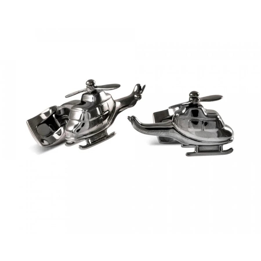 Rhodium Helicopter Cufflinks – Deakin & Francis - EB London