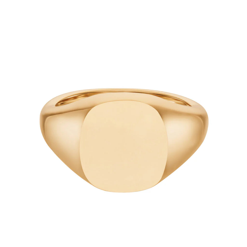 18ct rose gold cushion signet ring 14x13mm by Deakin & Francis at EB London