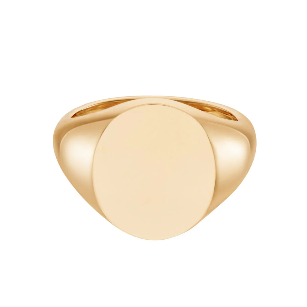 18ct rose gold oval signet ring 15.5x13.5mm by Deakin & Francis at EB London