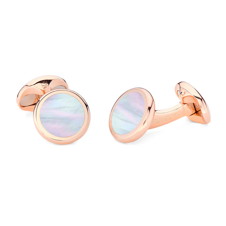 Rose Gold Sterling Silver Round Cufflinks - Deakin & Francis - EB London