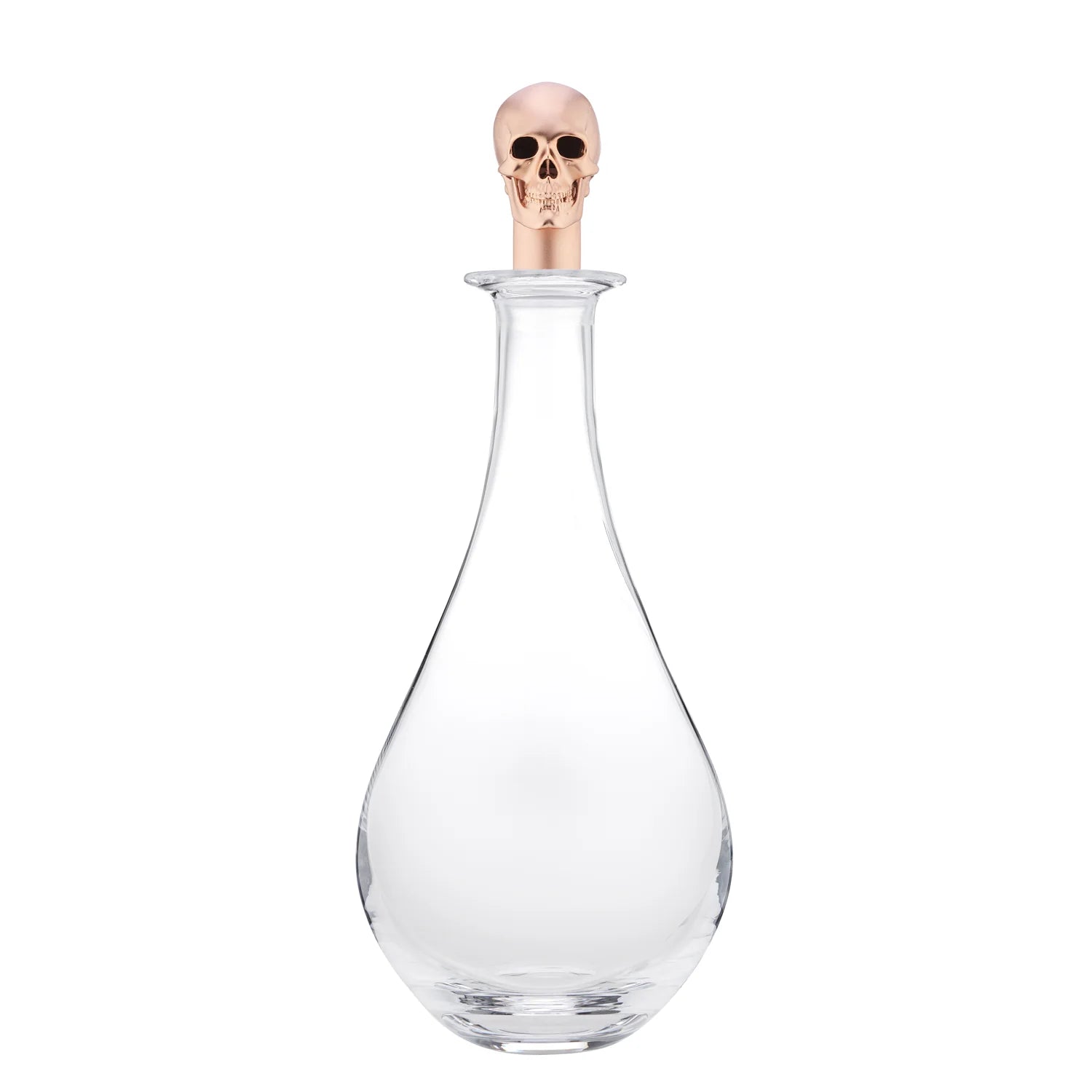 Rose gold skull wine decanter with crystal glass carafe by Deakin & Francis at EB London