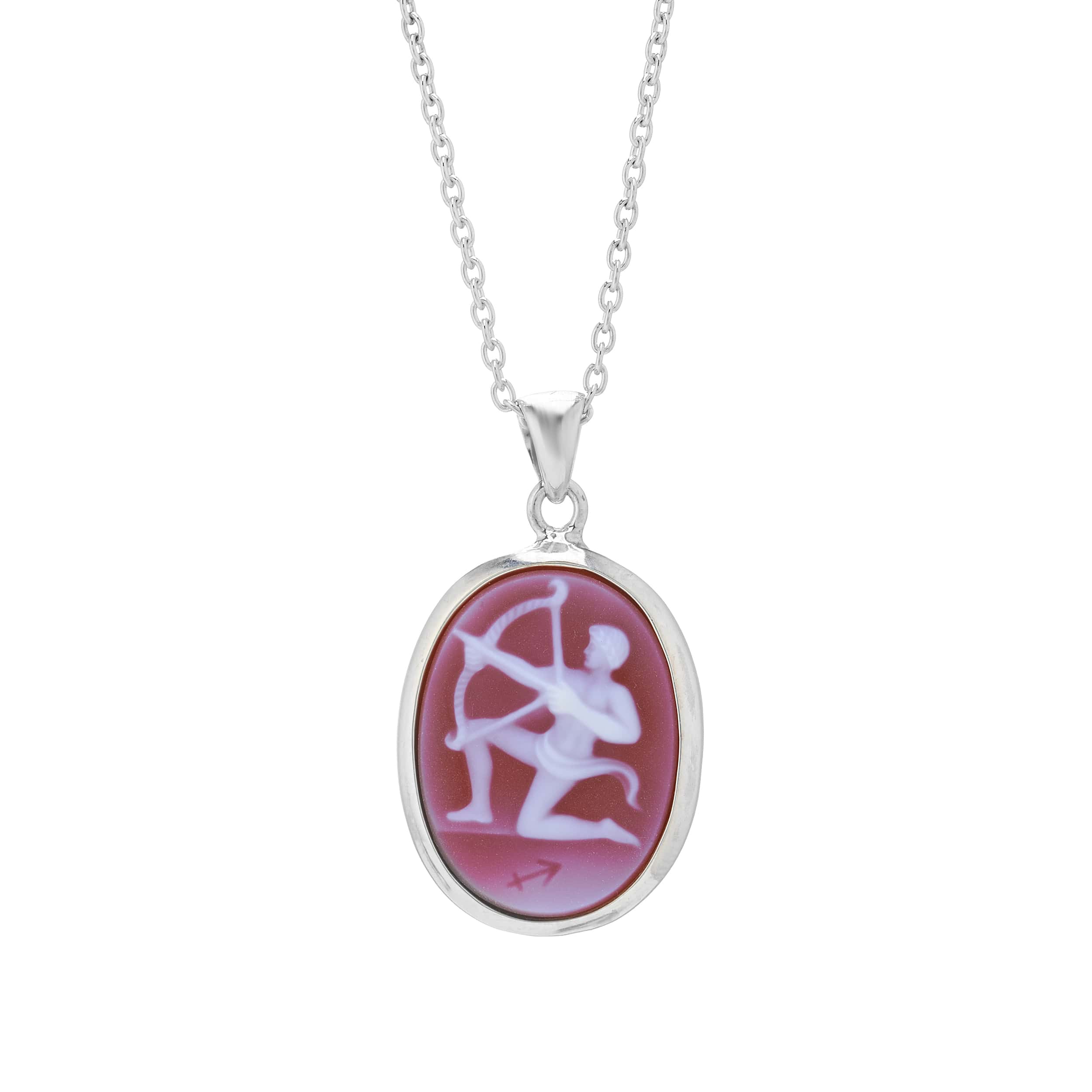 Sterling silver zodiac pendant Sagittarius with sardonyx cameo by Deakin & Francis at EB London
