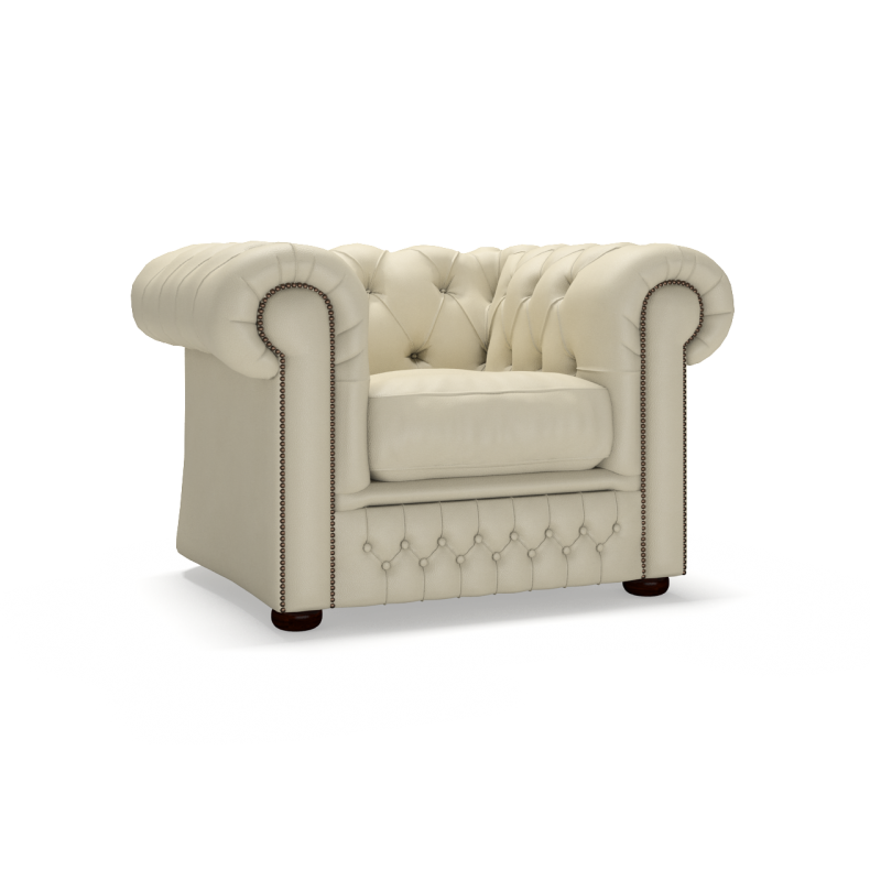 Sofa by Saxon - Knightsbridge Chair - Hand-Burnished Leather - Birch Ivory - EB London