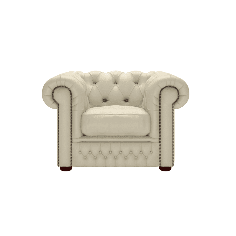 Sofa by Saxon - Knightsbridge Chair - Hand-Burnished Leather - Birch Ivory - EB London