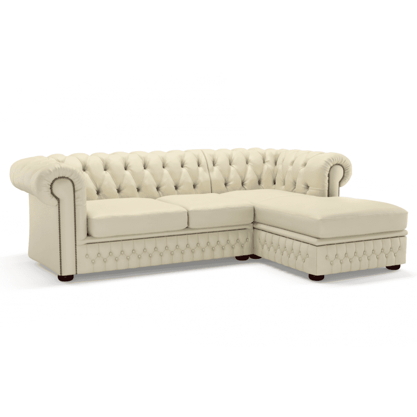 Sofa by Saxon - Knightsbridge Chaise - Hand-Burnished Leather- EB London