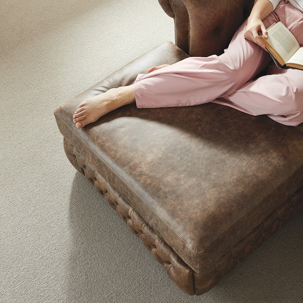 Sofa by Saxon - Knightsbridge Chaise - Hand-Burnished Leather- EB London