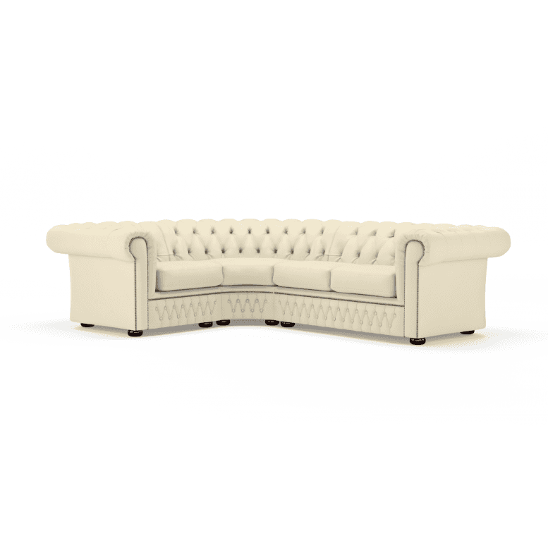 Sofa by Saxon - Knightsbridge Sofa Corner Unit 1X2 - Hand-Burnished Leather - Birch Ivory - EB London