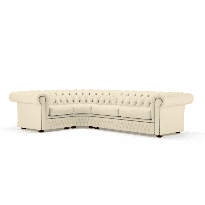 Sofa by Saxon - Knightsbridge Sofa Corner Unit 1X3 - Hand-Burnished Leather - Birch Ivory - EB London