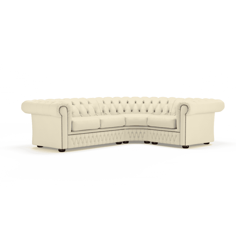 Sofa by Saxon - Knightsbridge Sofa Corner Unit 2X1 - Hand-Burnished Leather - Birch Ivory - EB London