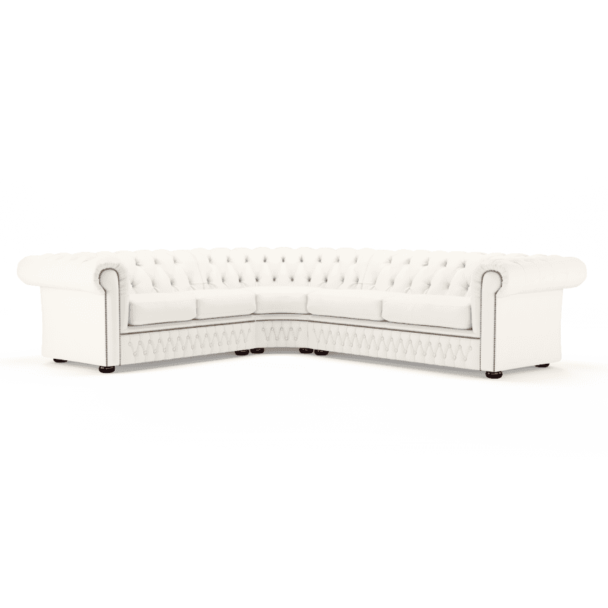 Sofa by Saxon - Knightsbridge Sofa Corner Unit 2X3 - Hand-Burnished Leather - Birch White - EB London