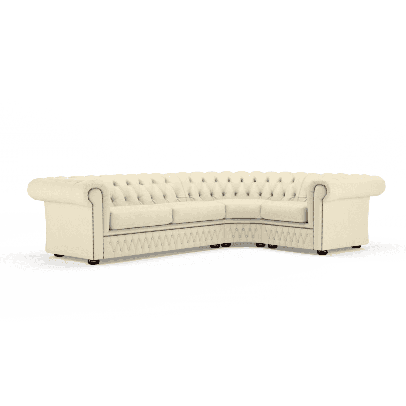 Sofa by Saxon - Knightsbridge Sofa Corner Unit 3X1 - Hand-Burnished Leather - Birch Ivory - EB London