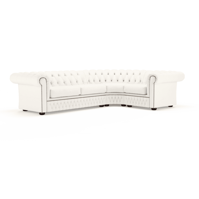 Sofa by Saxon - Knightsbridge Sofa Corner Unit 3X1 - Hand-Burnished Leather - Birch White - EB London
