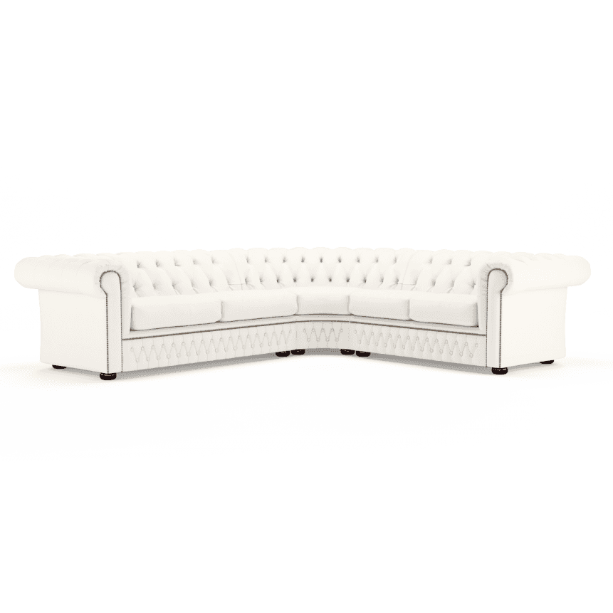 Sofa by Saxon - Knightsbridge Sofa Corner Unit 3X2 - Hand-Burnished Leather - Birch White - EB London