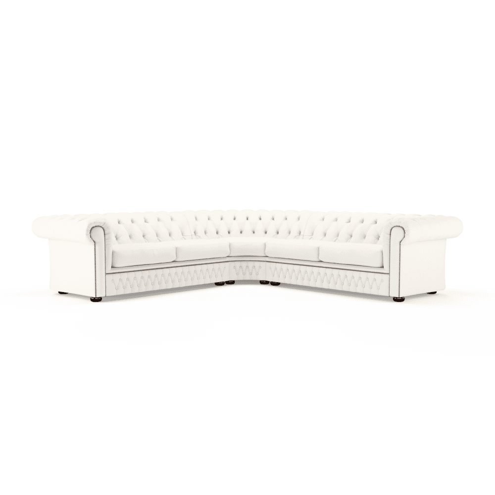 Sofa by Saxon - Knightsbridge Sofa Corner Unit 3X3 - Hand-Burnished Leather - Birch White- EB London