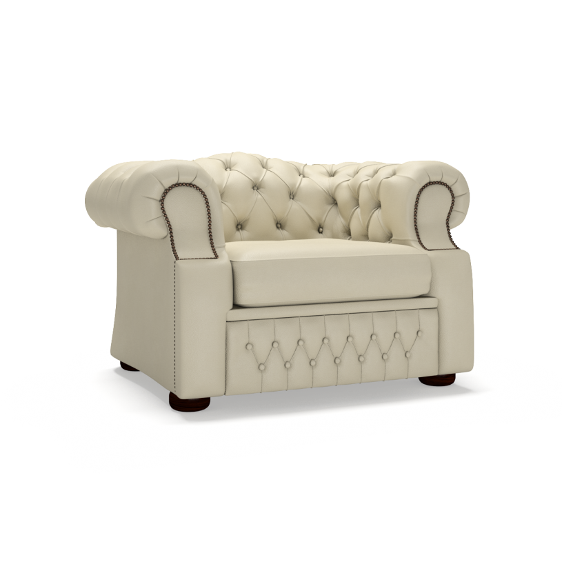 Sofa by Saxon - Oxford Chair - Hand-Burnished Leather - Birch Ivory - EB London
