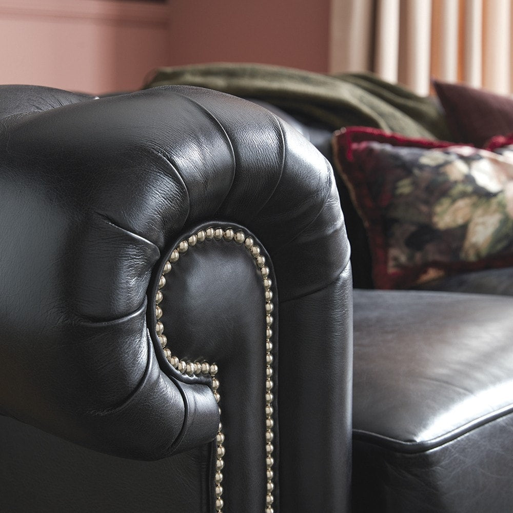 Sofa by Saxon - Regent 3 Seater Sofa - Hand-Burnished Leather - EB London