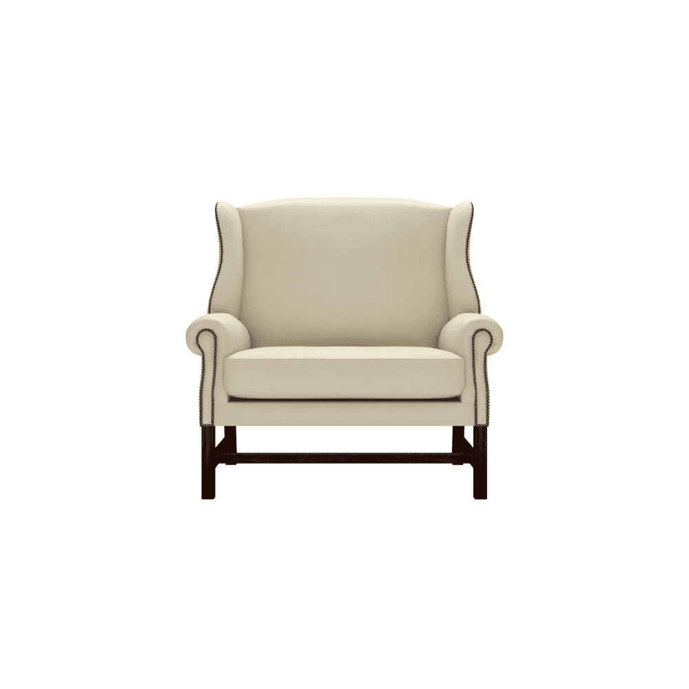 Sofa by Saxon - Richmond 1.5 Seater Sofa - Hand-Burnished Leather - Birch Ivory - EB London