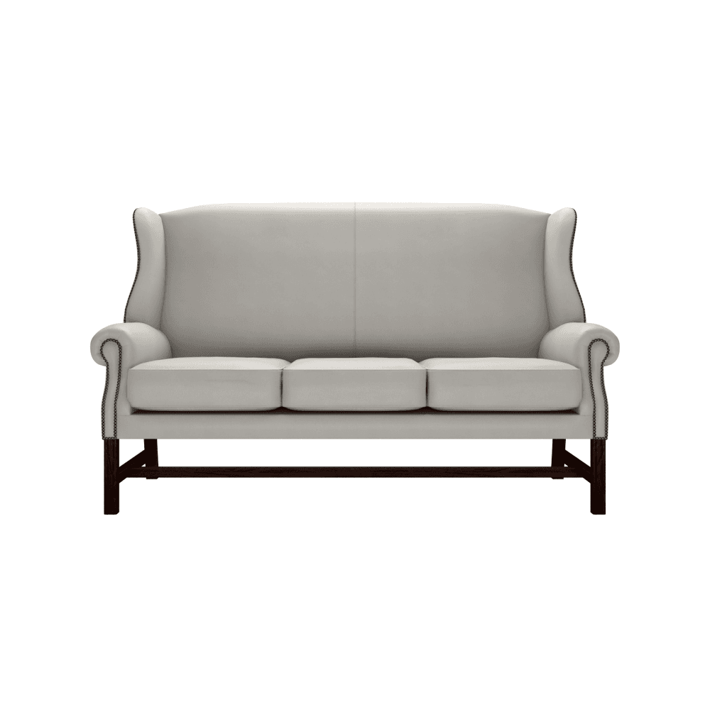 Sofa by Saxon - Richmond 3 Seater Sofa - Hand-Burnished Leather - Birch Silver Grey - EB London