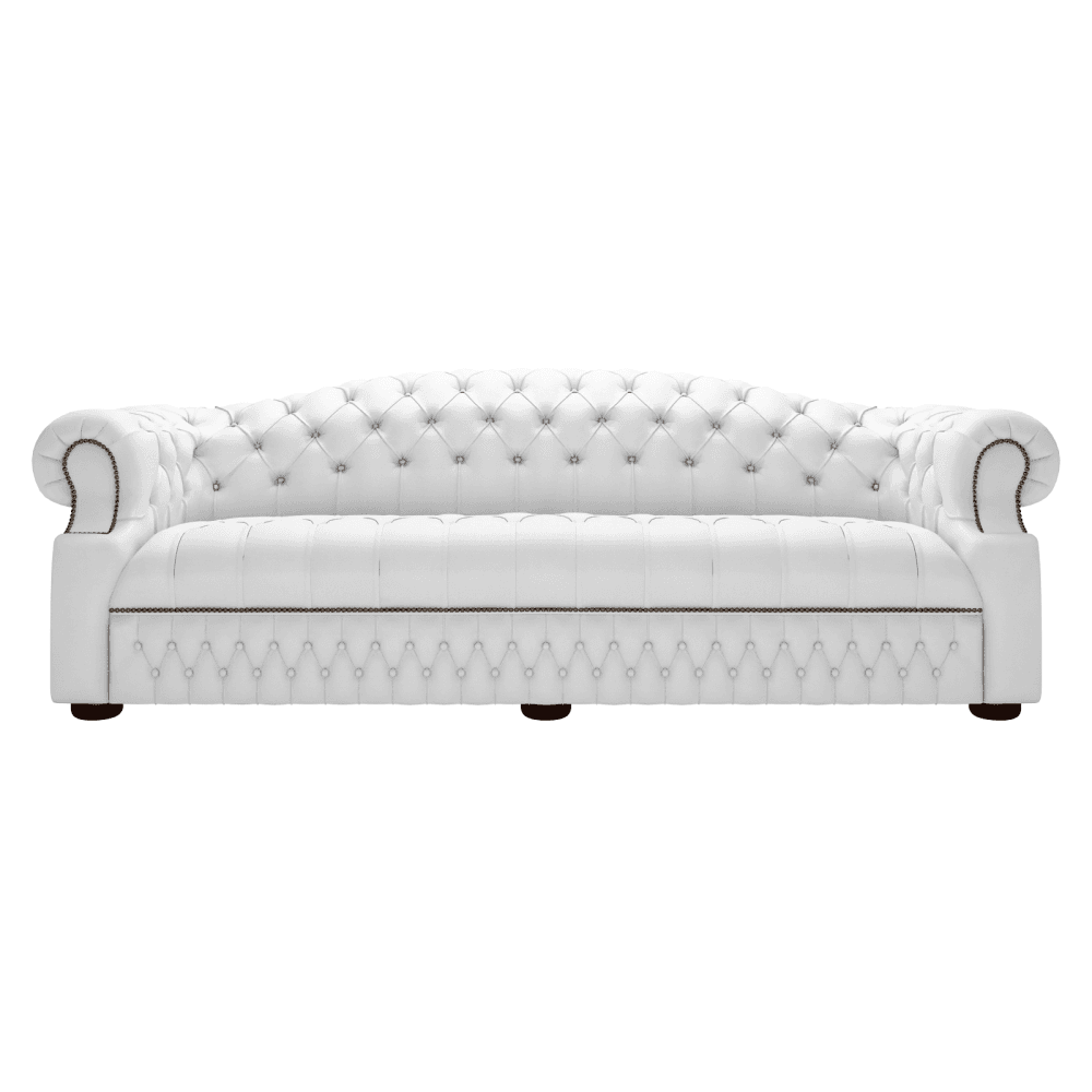 Sofa by Saxon - Sandringham 4 Seater Sofa - Hand-Burnished Leather - Birch White - EB London