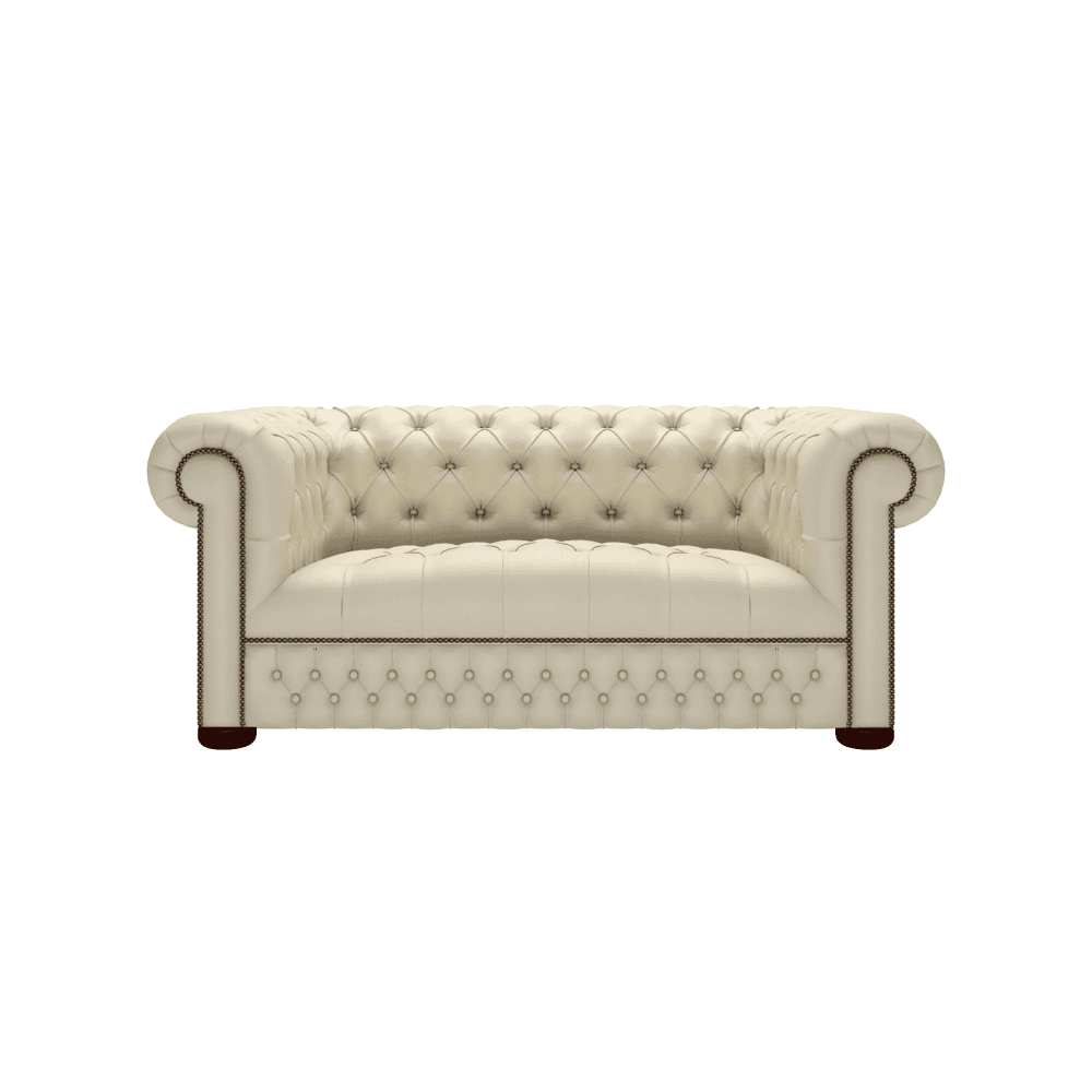 Sofa by Saxon - Heritage Stanhope 2 Seater Sofa - Handcrafted Leather – Birch Ivory - EB London