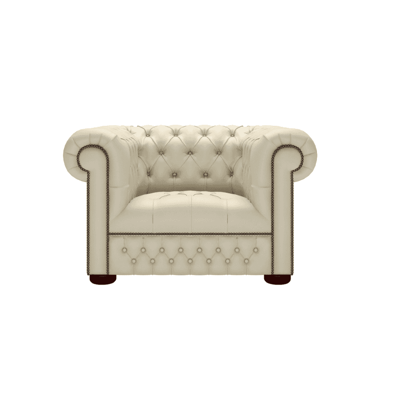 Sofa by Saxon - Heritage Stanhope Chair - Handcrafted Leather – Birch Ivory - EB Londo