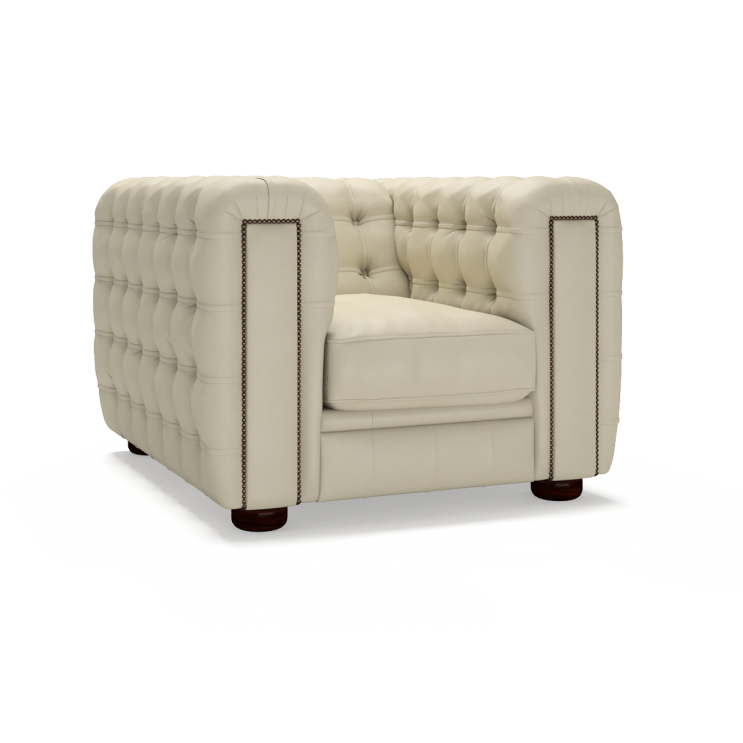 Sofa by Saxon - Westminster Chair - Hand-Burnished Leather - Birch Ivory - EB London