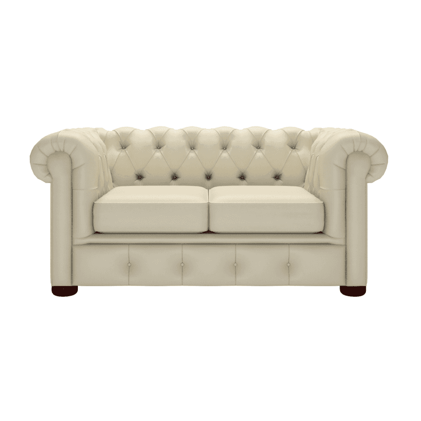 Sofa by Saxon - Winchester 2 Seater Sofa - Hand-Burnished Leather - Birch Ivory - EB London