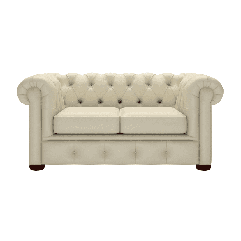 Sofa by Saxon - Winchester 2 Seater Sofa Bed - Hand-Burnished Leather - Birch Ivory - EB London