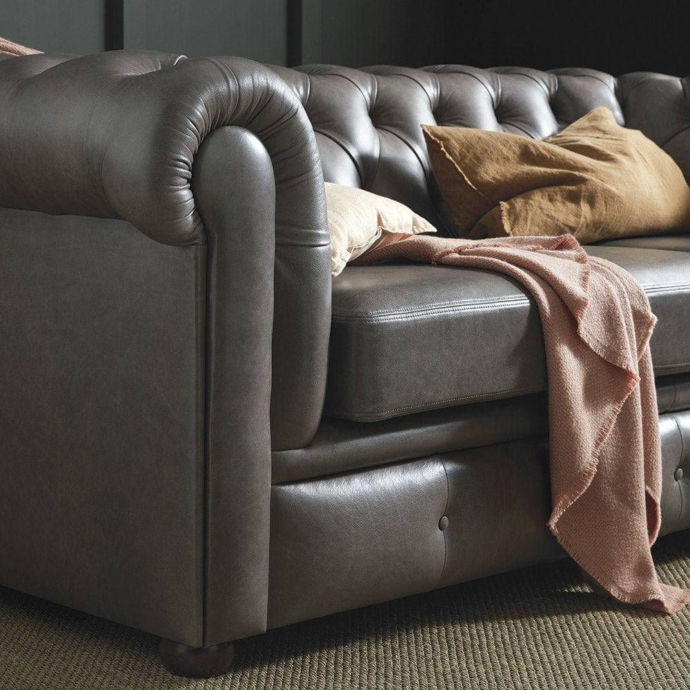 Sofa by Saxon - Winchester 4 Seater Sofa - Hand-Burnished Leather - EB London