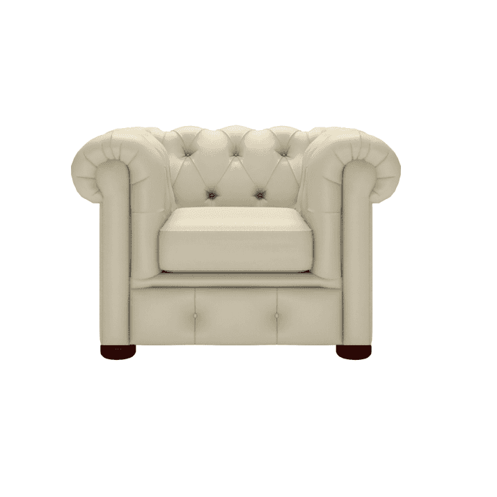 Sofa by Saxon - Winchester Chair - Hand-Burnished Leather - Birch Ivory - EB London