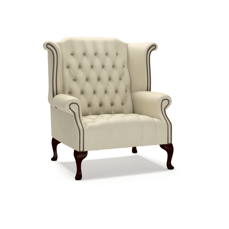 Sofa by Saxon - Woburn 1.5 Seater Sofa - Hand-Burnished Leather - Birch Ivory - EB London