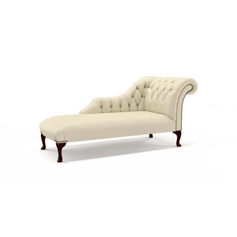 Sofa by Saxon - Blenheim Chaise - Hand-Burnished Leather - Birch Ivory - EB London