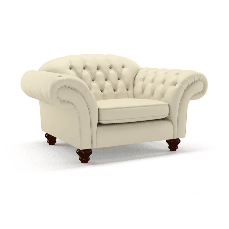 Sofa by Saxon - Claridge 1.5 Seater Sofa - Hand-Burnished Leather - Birch Ivory - EB London