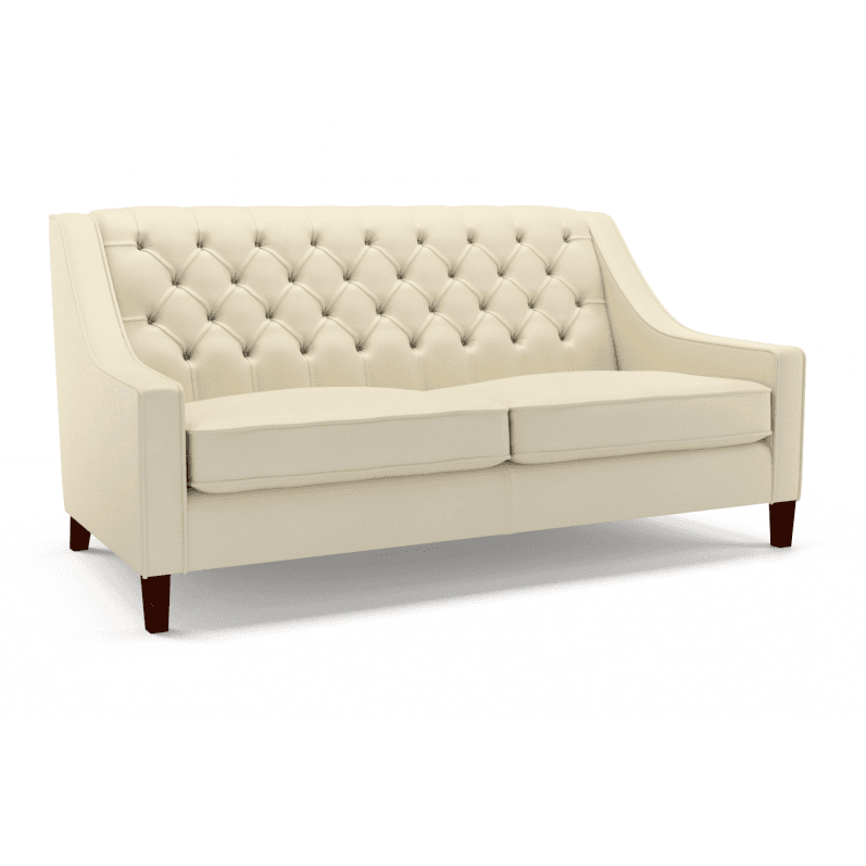 Sofa by Saxon - Islington 2 Seater Sofa - Hand-Burnished Leather - Birch Ivory - EB London