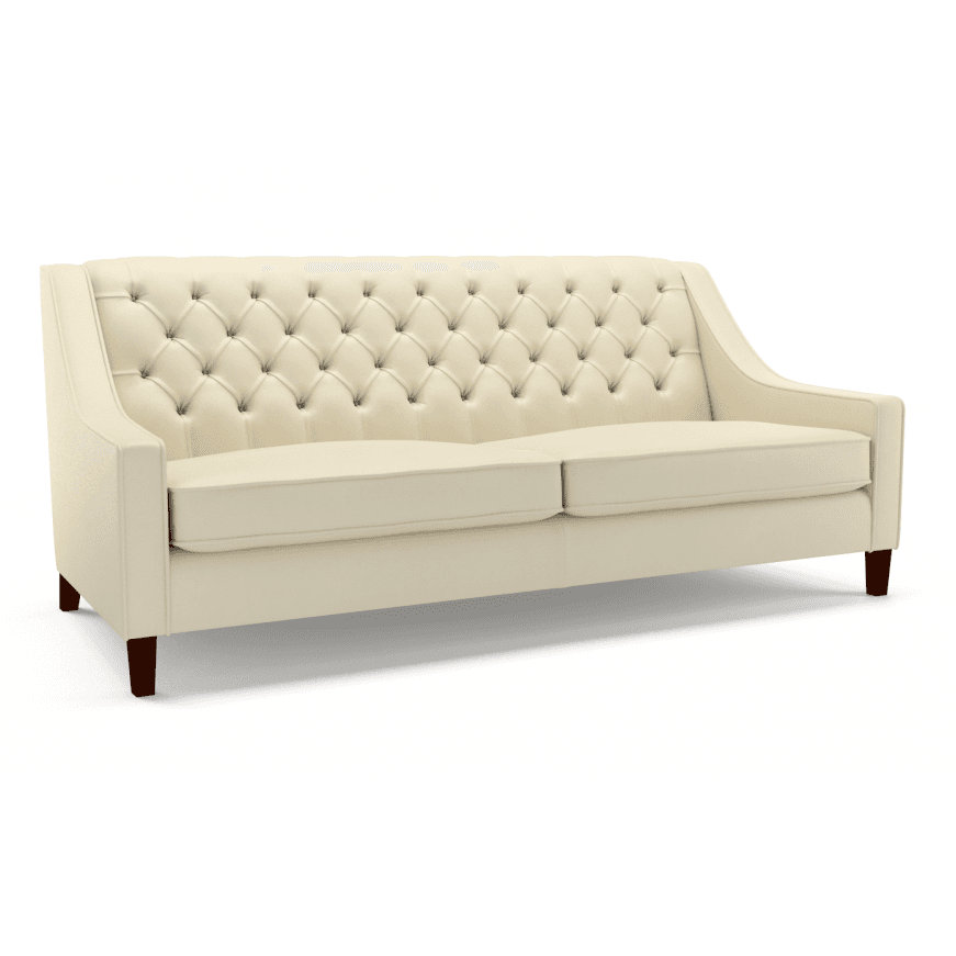 Sofa by Saxon - Islington 3 Seater Sofa - Hand-Burnished Leather - Birch Ivory - EB London