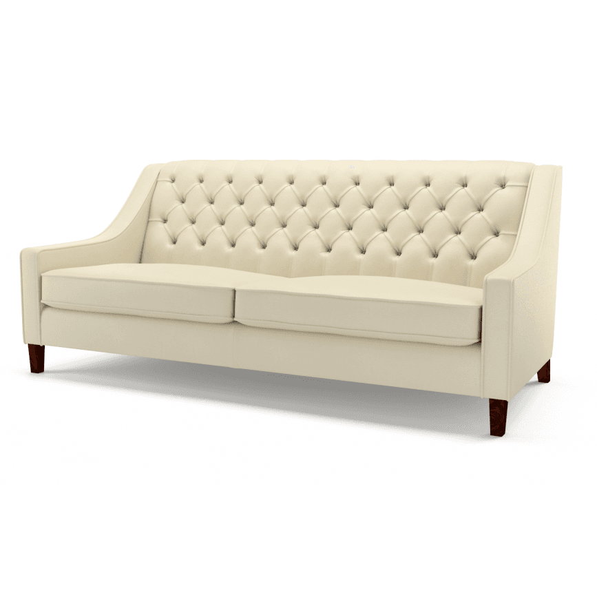 Sofa by Saxon - Islington 3 Seater Sofa - Hand-Burnished Leather - Birch Ivory - EB London