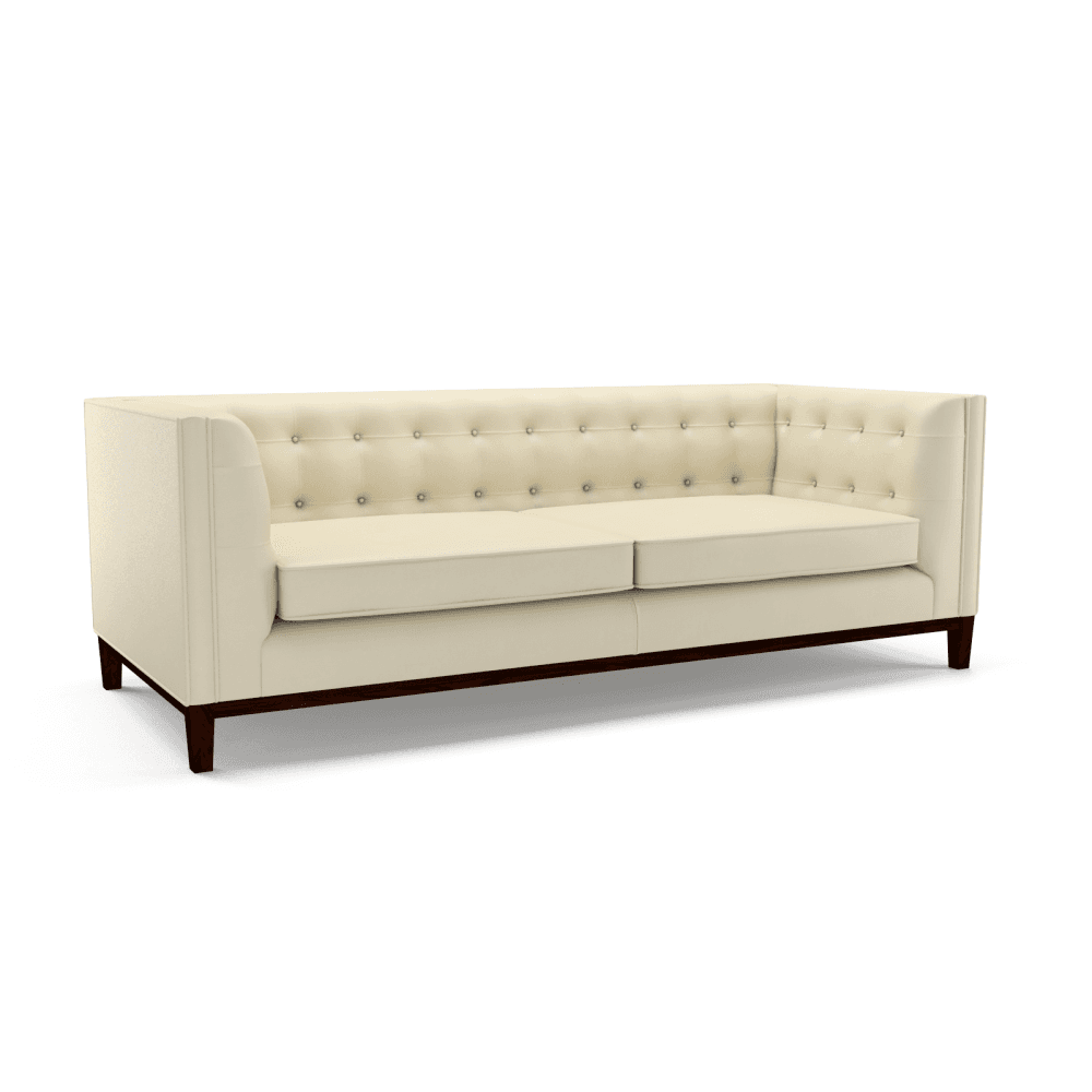 Sofa by Saxon - Heritage Langham 3-Seater Sofa - Handcrafted Leather – Birch Ivory - EB London