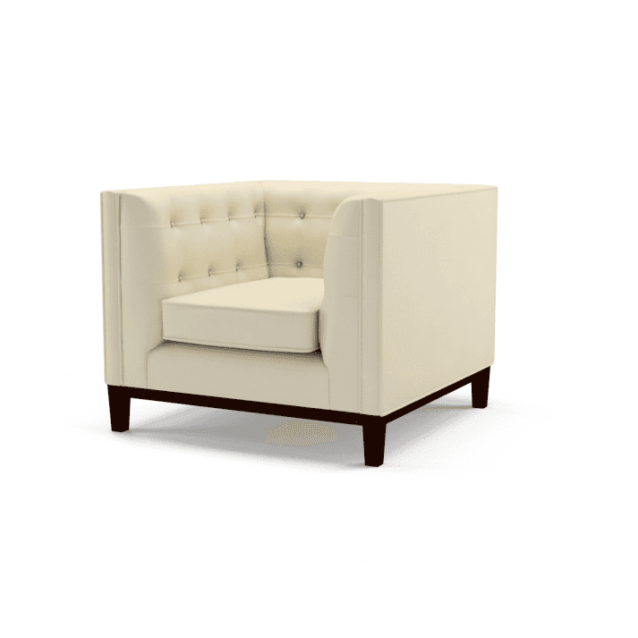 Sofa by Saxon - Heritage Langham Chair - Handcrafted Leather – Birch Ivory - EB London
