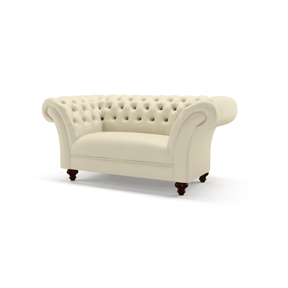 Sofa by Saxon - London 1.5 Seater Sofa - Hand-Burnished Leather - Birch Ivory - EB London