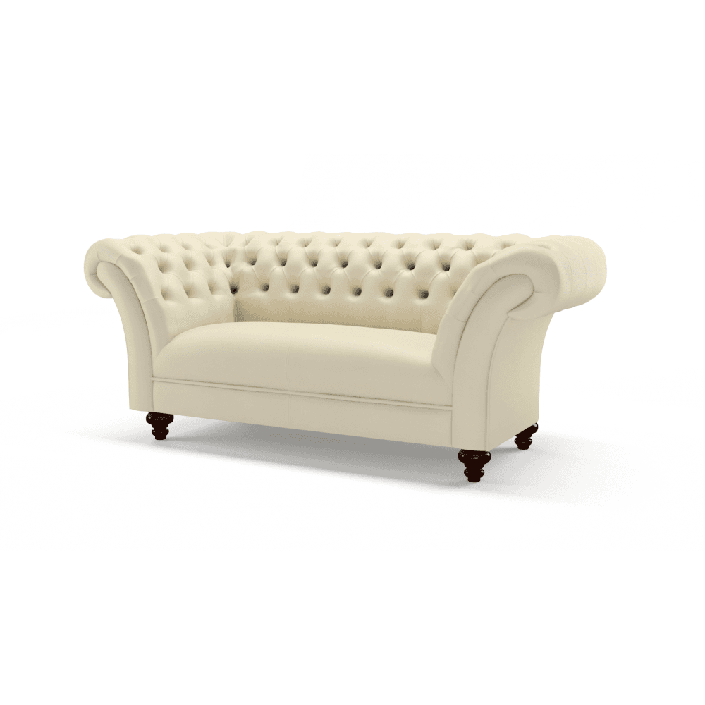 Sofa by Saxon - London 2 Seater Sofa - Hand-Burnished Leather - Birch Ivory - EB London