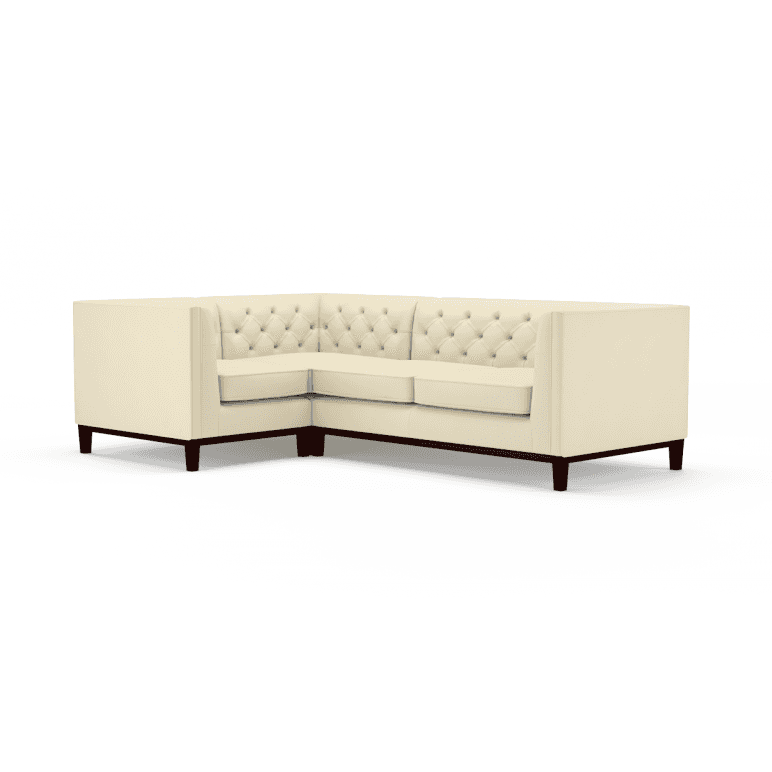 Sofa by Saxon - Sloane Corner Unit 1X2 - Hand-Burnished Leather - Birch Ivory - EB London