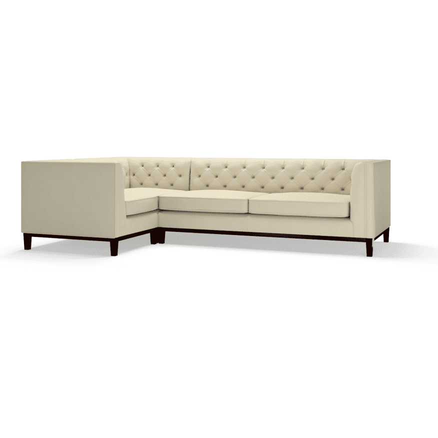 Sofa by Saxon - Sloane Corner Unit 1X3 - Hand-Burnished Leather - Birch Ivory - EB London