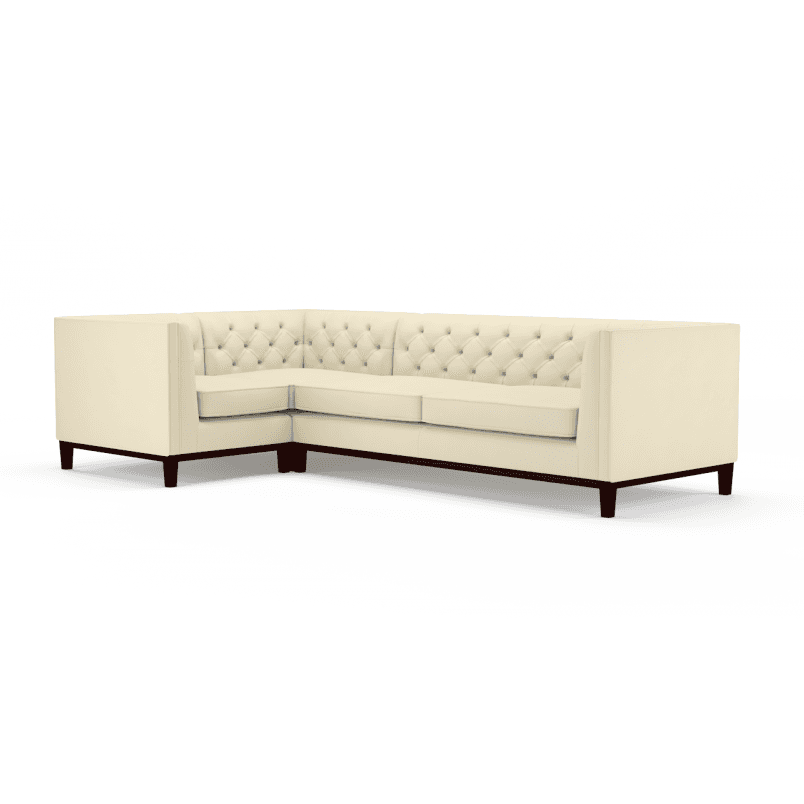 Sofa by Saxon - Sloane Corner Unit 1X3 - Hand-Burnished Leather - Birch Ivory - EB London
